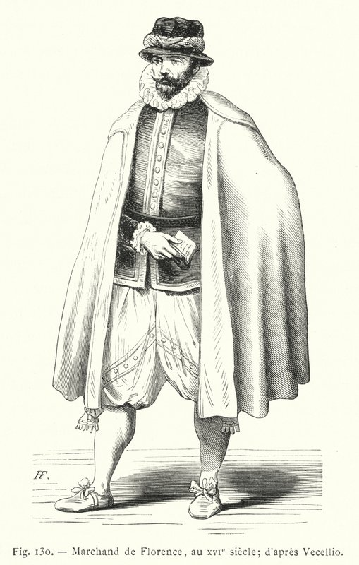 Kupiec florencki w XVI wieku; po Vecellio (grawerowanie) autorstwa French School
