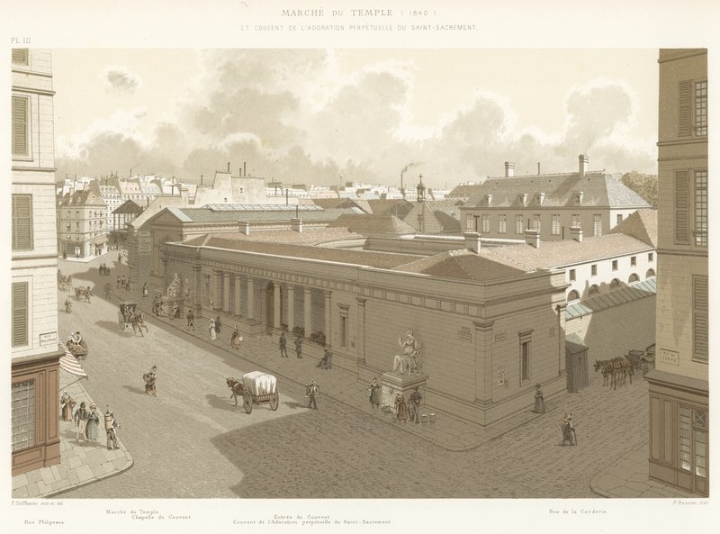 Marche du Temple, 1840 i Klasztor Nieustającej Adoracji Najświętszego Sakramentu autorstwa French School