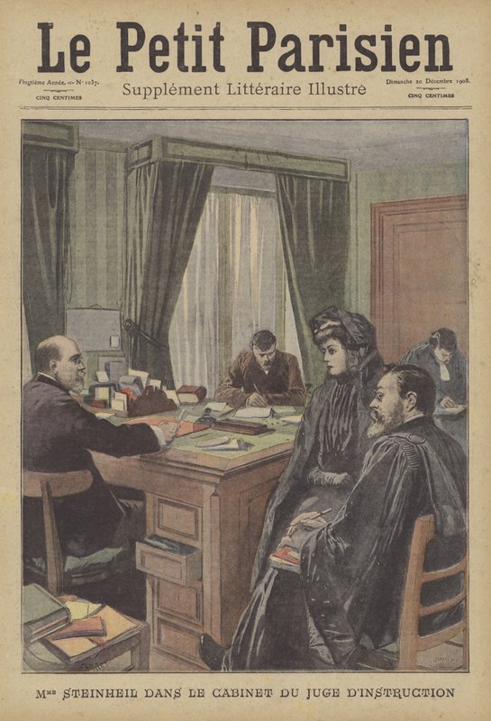 Marguerite Steinheil w biurze sędziego (kolor lito) autorstwa French School