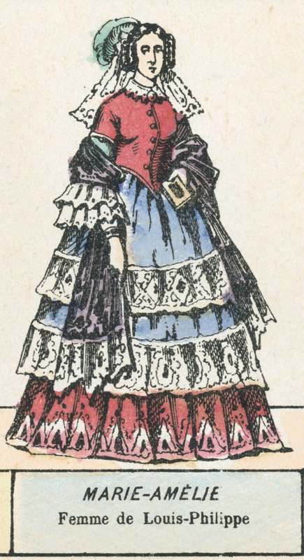 Marie-Amelie, żona Ludwika Filipa (kolorowy grawerunek) autorstwa French School