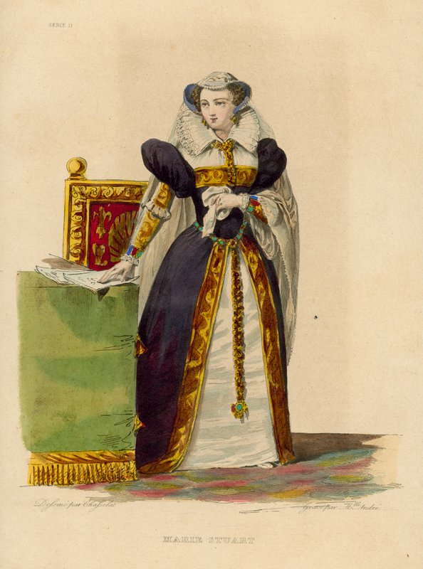 Marie Stuart (kolorowy grawerunek) autorstwa French School
