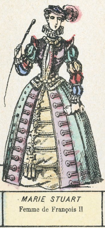 Marie Stuart, żona Franciszka II (kolorowy grawerunek) autorstwa French School