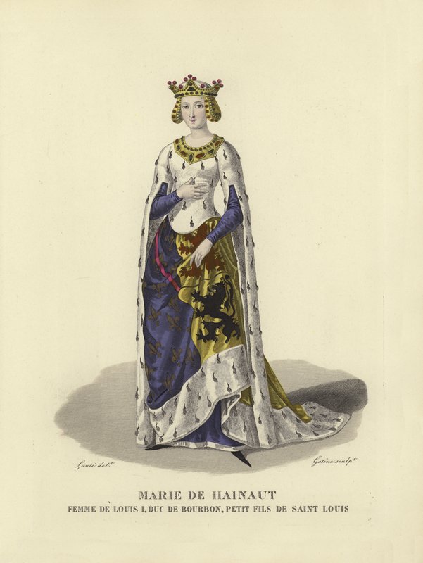 Maria Hainaut, żona Ludwika I, księcia Bourbon autorstwa French School