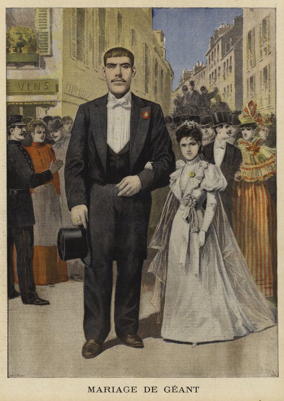 Ślub olbrzyma, Pantin, Francja, 1897 autorstwa French School