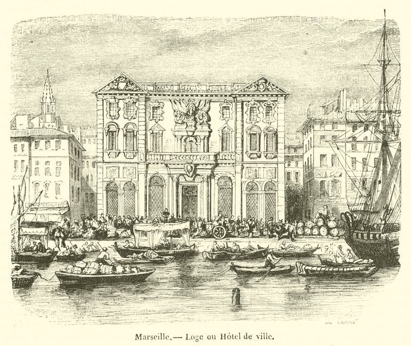 Marsylia, ratusz (grawerunek) autorstwa French School