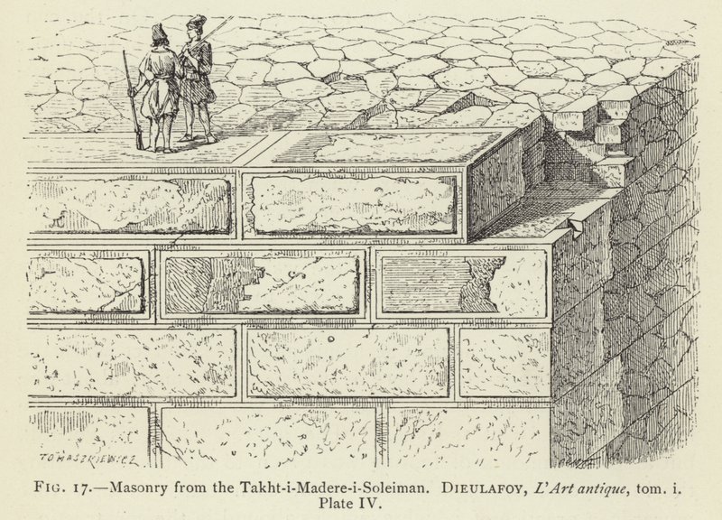 Kamieniarstwo z Takht-i-Madere-i-Soleiman autorstwa French School