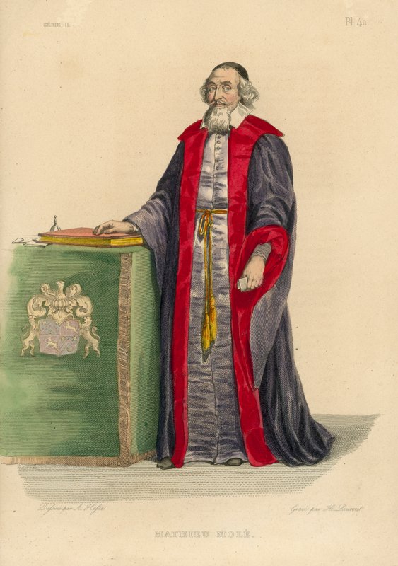 Mathieu Mole (kolorowy grawerunek) autorstwa French School