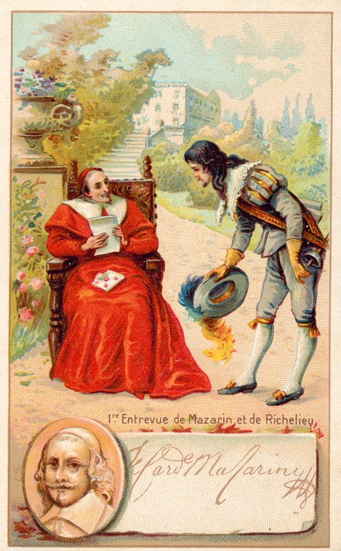 Spotkanie kardynała Richelieu i Julesa Mazarin autorstwa French School