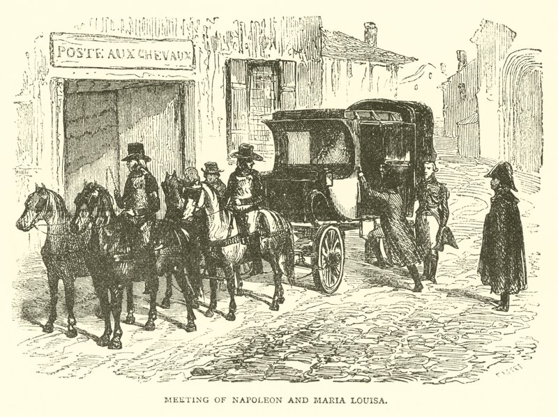 Spotkanie Napoleona i Marii Luizy (rycina) autorstwa French School