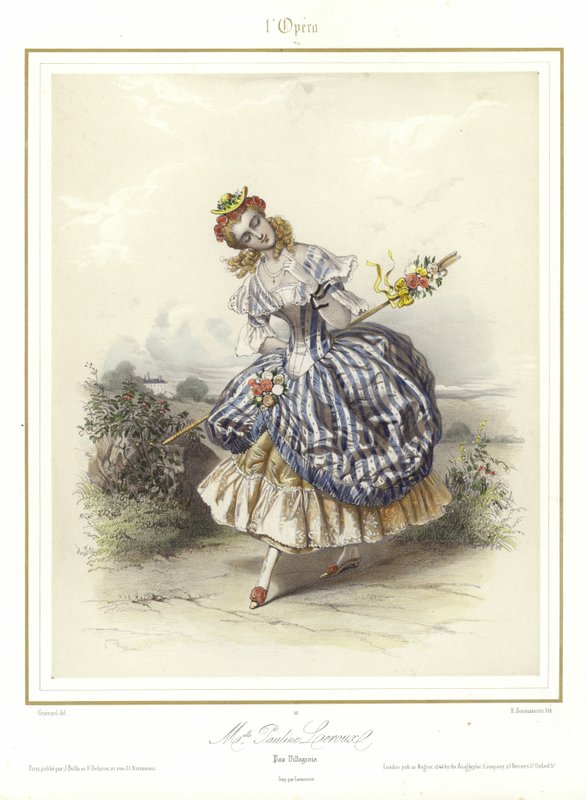 Panna Pauline Leroux w Pas Villageois de lOpera autorstwa French School