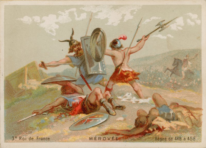 Merovee, król Francji (412-457) autorstwa French School
