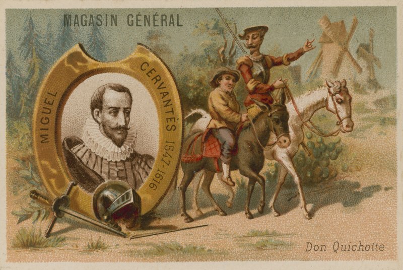 Miguel de Cervantes, hiszpański powieściopisarz, poeta i dramaturg autorstwa French School