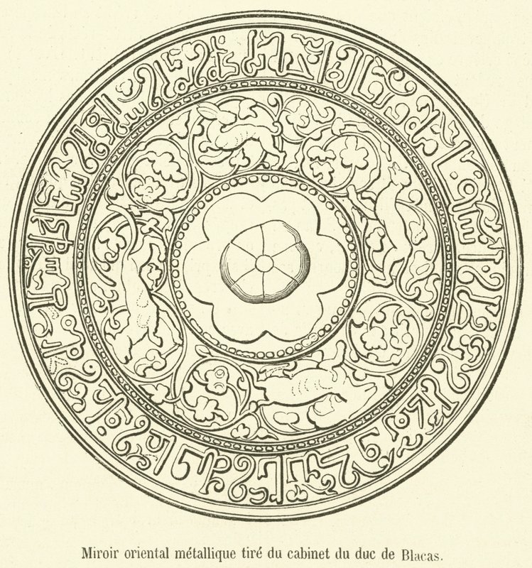 Metaliczne lustro orientalne wyjęte z gabinetu księcia Blacas (grafika) autorstwa French School