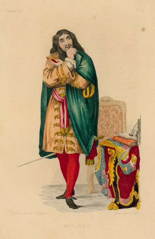 Moliere (kolorowy grawer) autorstwa French School