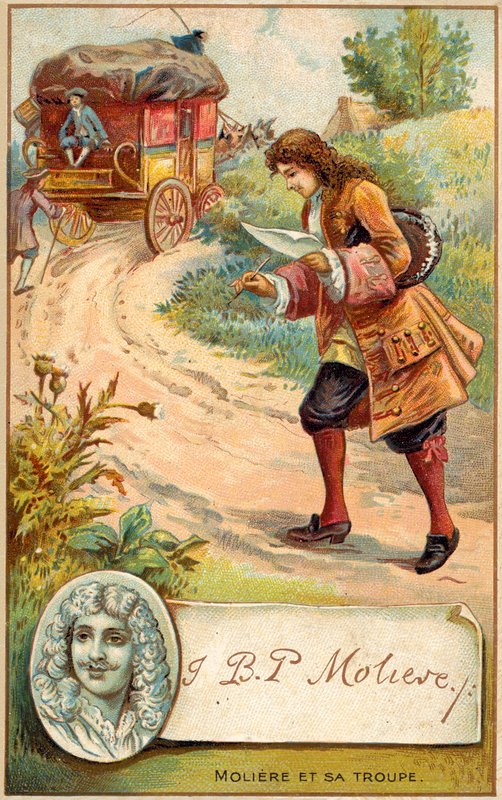 Moliere, francuski dramaturg (chromolitho) autorstwa French School