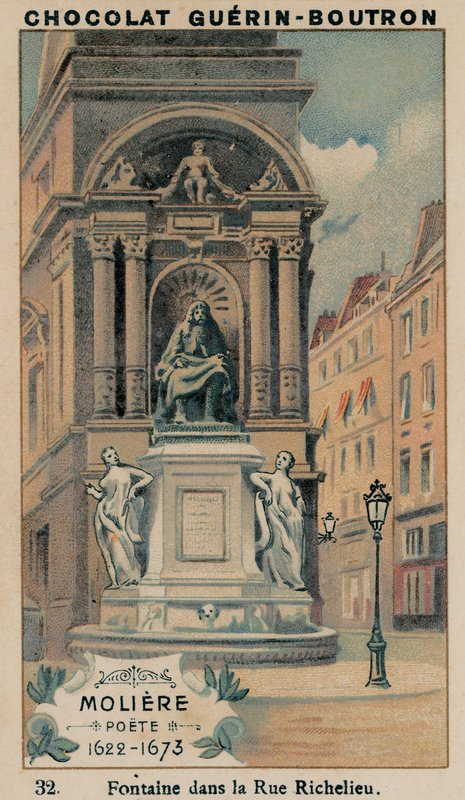 Moliere, Poete, 1622-1673, Fontanna przy Rue Richelieu autorstwa French School
