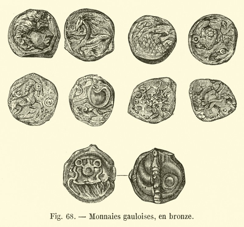 Monety galijskie, z brązu (grawerowanie) autorstwa French School