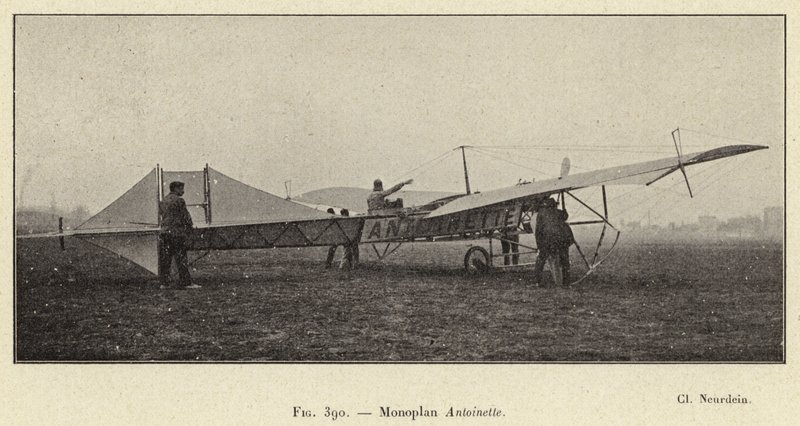 Monoplan Antoinette (grawerowanie) autorstwa French School