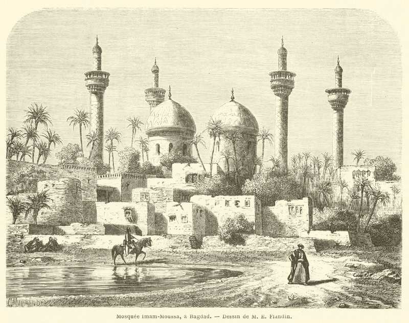 Meczet Imam-Moussa, Bagdad (grawerowanie) autorstwa French School