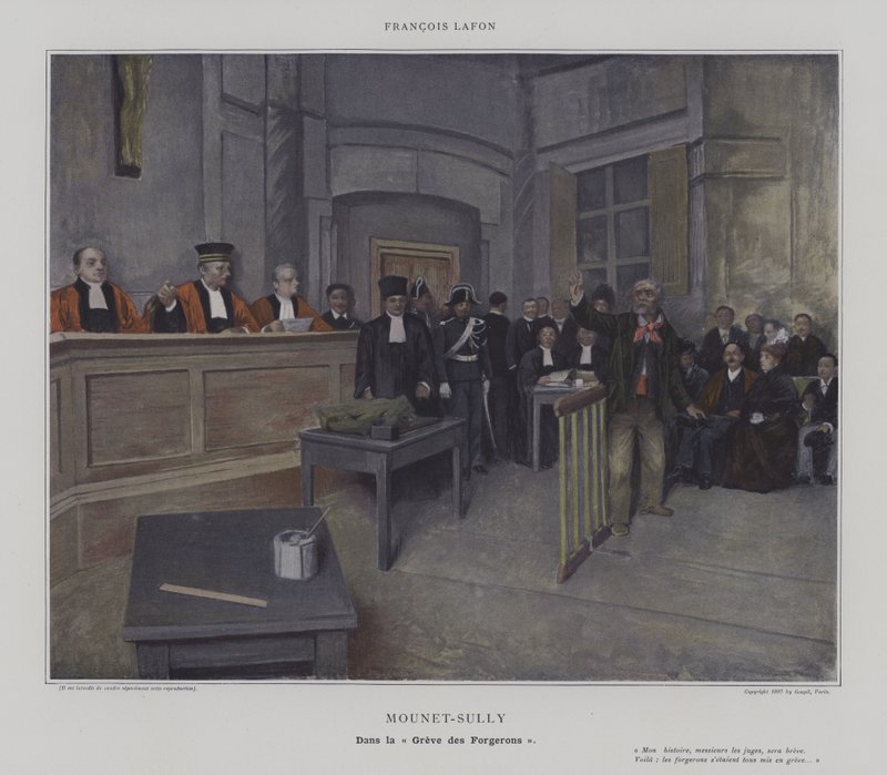 Mounet-Sully w „Greve des Forgerons” (kolor lito) autorstwa French School