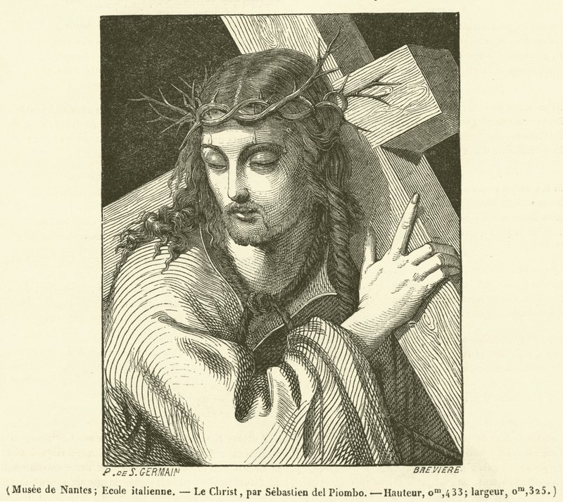 Muzeum Nantes, Szkoła Włoska, Chrystus (rycina) autorstwa French School