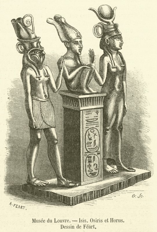 Luwr, Izyda, Ozyrys i Horus (grafika) autorstwa French School
