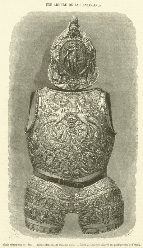 Muzeum retrospektywne z 1865 r., Zbroja włoska XVI w. (rycina) autorstwa French School
