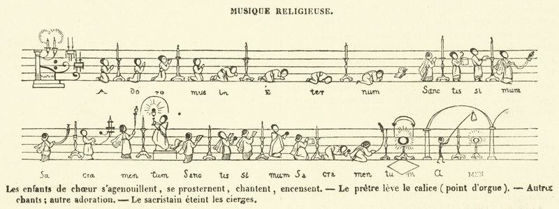 Muzyka religijna (grawerowanie) autorstwa French School