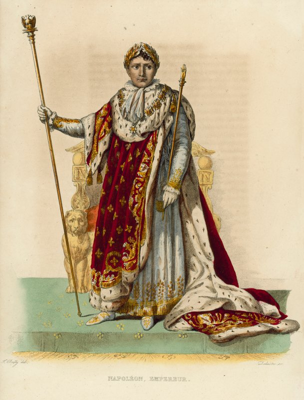 Napoleon Bonaparte (kolorowy grawerunek) autorstwa French School