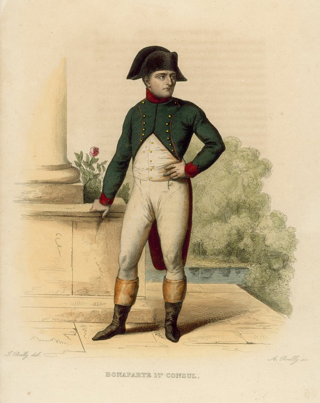 Napoleon Bonaparte (kolorowy grawerunek) autorstwa French School