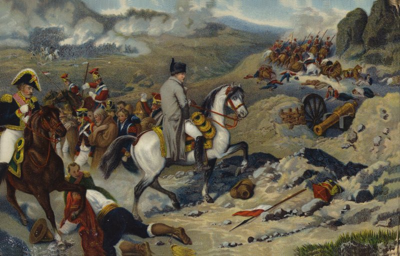 Napoleon I w Wagram (litografia kolorowa) autorstwa French School