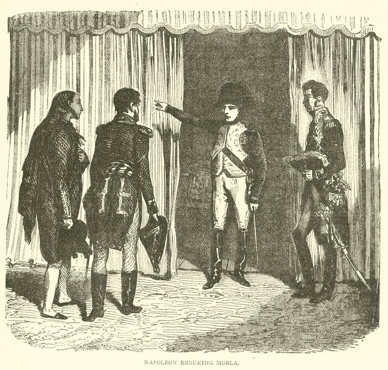 Napoleon upominający Morlę (grawerunek) autorstwa French School