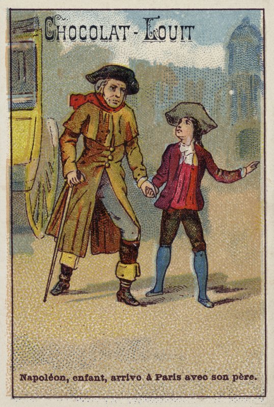 Napoleon przyjeżdża do Paryża jako dziecko ze swoim ojcem autorstwa French School