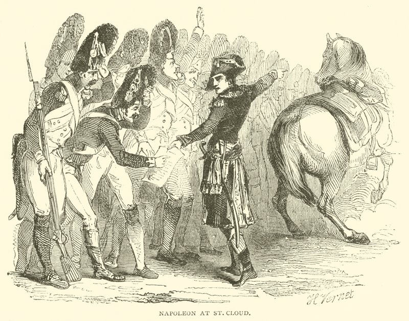 Napoleon w St Cloud (rycina) autorstwa French School