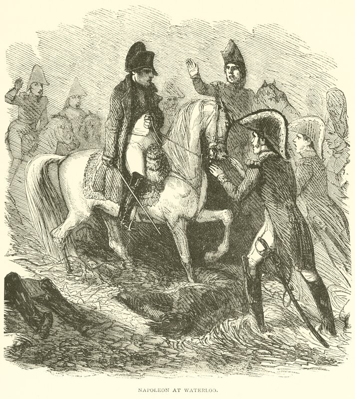 Napoleon pod Waterloo (grawerowanie) autorstwa French School