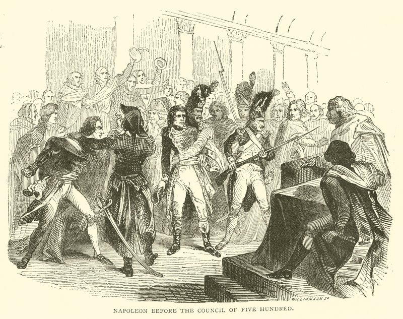 Napoleon przed radą pięciuset (grawerowanie) autorstwa French School