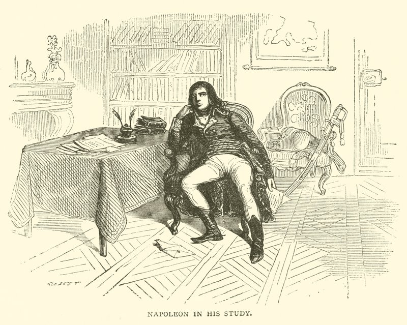 Napoleon w swoim gabinecie (grafika) autorstwa French School