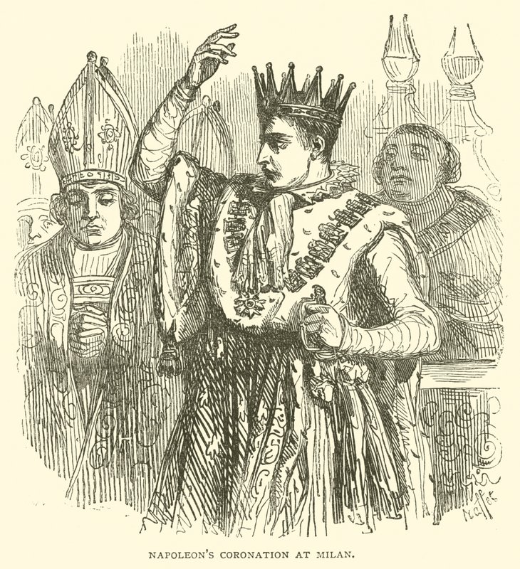 Koronacja Napoleona w Mediolanie (grafika) autorstwa French School