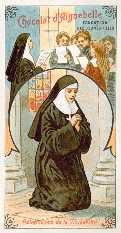 Zakonnice Zakonu Nawiedzenia Najświętszej Maryi Panny (chromolitho) autorstwa French School