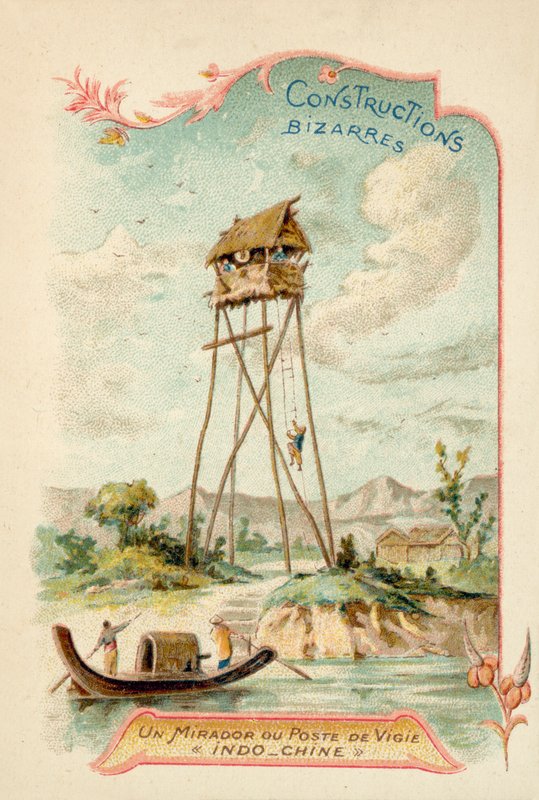 Wieża widokowa, Indochiny (chromolitho) autorstwa French School