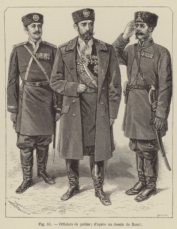 Policjanci (grawerowanie) autorstwa French School