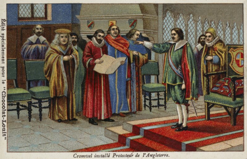 Oliver Cromwell mianowany Lordem Protektorem Wspólnoty Narodów, 1653 autorstwa French School
