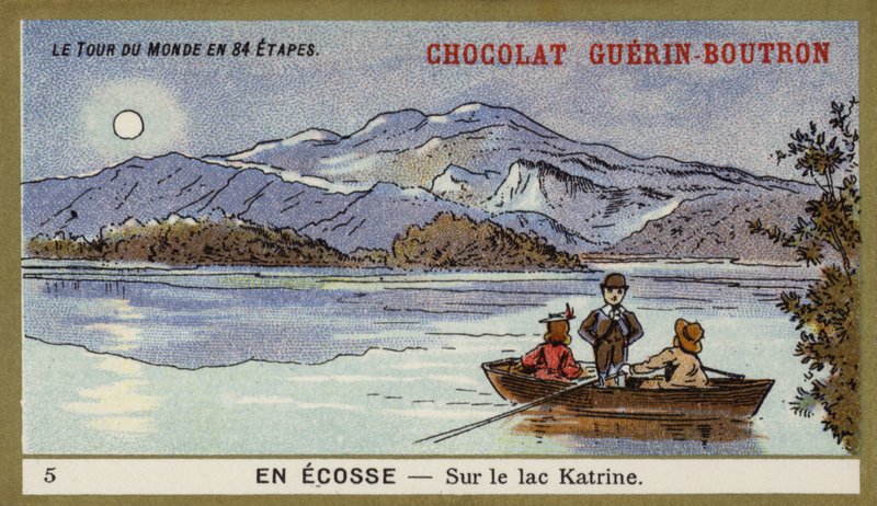 Na Loch Katrine, Szkocja (chromolitho) autorstwa French School