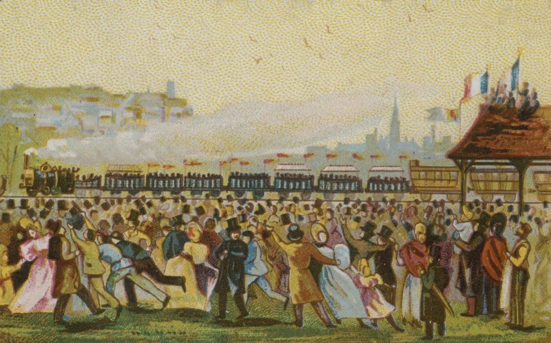 Otwarcie pierwszej kolei francuskiej, 1832 autorstwa French School