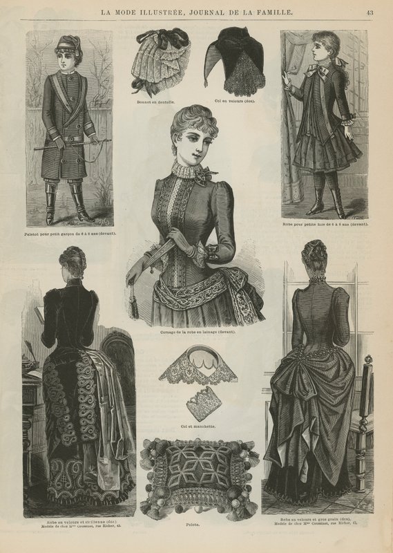 Strona z La Mode Illustree, 1885 autorstwa French School