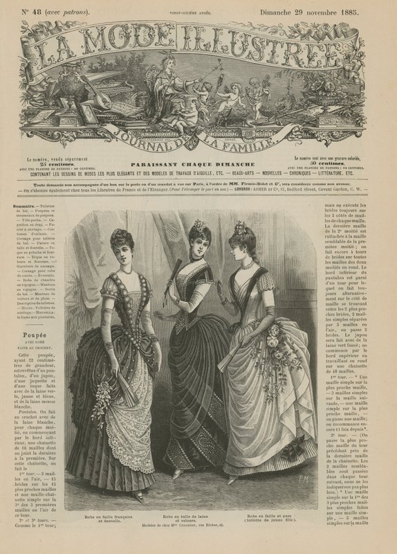 Strona z La Mode Illustree, 1885 autorstwa French School