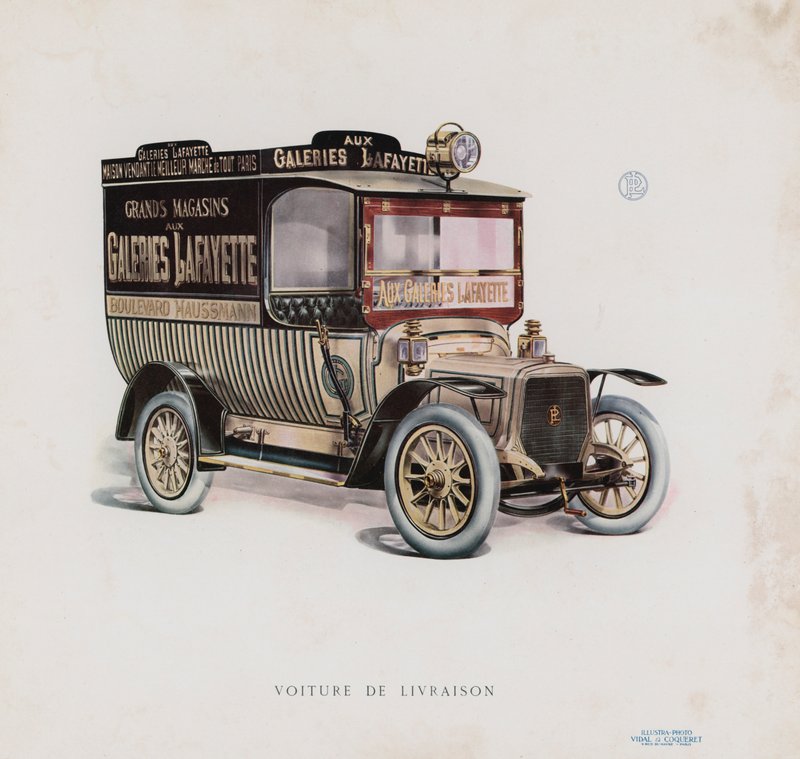 Strona z katalogu Panhard & Levassor (kolor lito) autorstwa French School