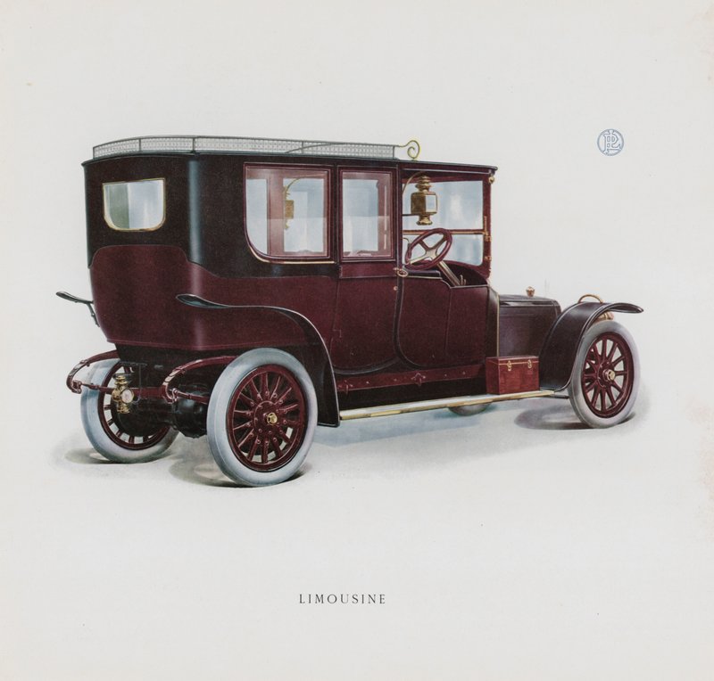 Strona z katalogu Panhard & Levassor (kolor lito) autorstwa French School