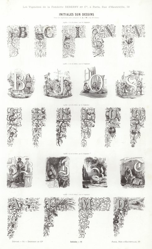 Strona z winiet typograficznych (grawerowanie) autorstwa French School