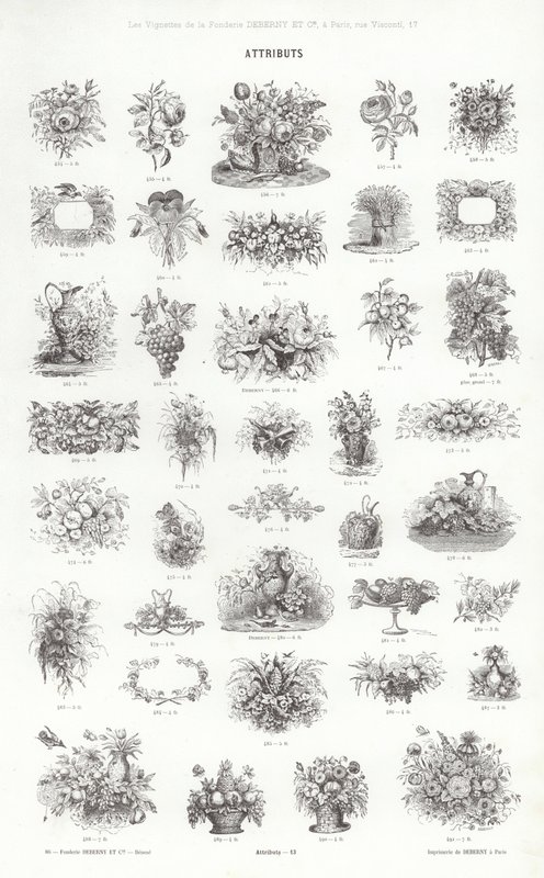 Strona z winiet typograficznych (grawerowanie) autorstwa French School